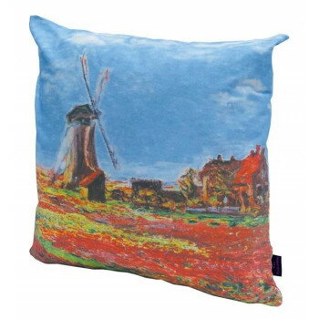 名画クッションカバー モネ「チューリップ畑」 AC-01519 寝具 布団 ベッド 冬用 夏用 | 関連単語 寝具..