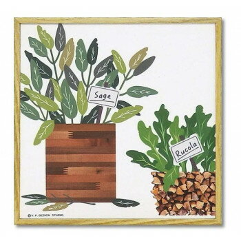 モダン キャンバスアート ハーブ コレクション「セージ アンド ルッコラ」 Sサイズ YP-02025