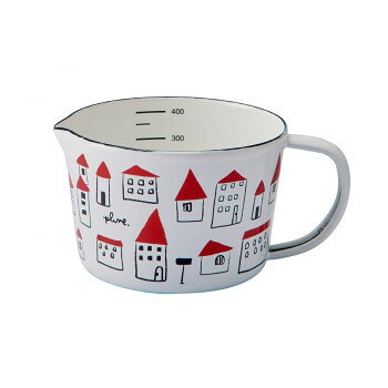 豊琺瑯　Plune.(プルーン)　ホーローメジャーカップS　akaiyaneno　MC-606