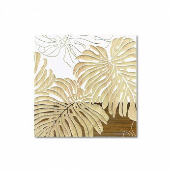 ウッド スカルプチャー アート「ワイルド モンステラS」 WH+NP SA-08551