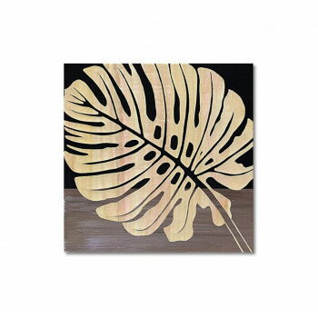 ウッド スカルプチャー アート「シングル モンステラ2」 BK+NP SA-08556