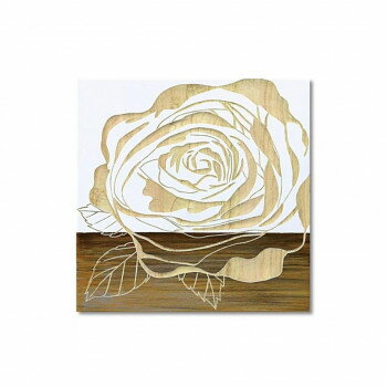 ウッド スカルプチャー アート「ローズ2」 WH+NP SA-08559