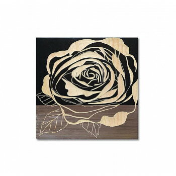ウッド スカルプチャー アート「ローズ2」 BK+NP SA-08560
