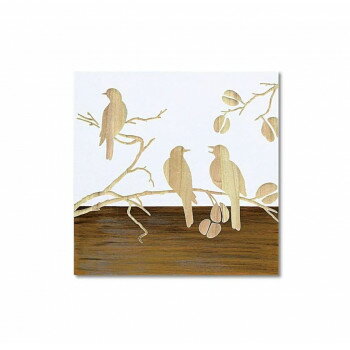 ウッド スカルプチャー アート「スリー バード2」 WH+NP SA-08562