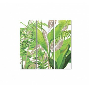 ウッド スカルプチャー アート「パーム ツリー」 3枚セット SA-58001