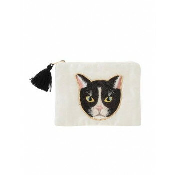 東京かんかん キャット刺繍フラットポーチ ブラック M42-1913BK 鞄 かばん | 関連単語 ビジネスバッグ ..