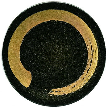 福井クラフト　A150寿司皿ブラック金パール一筆 13000090(3)