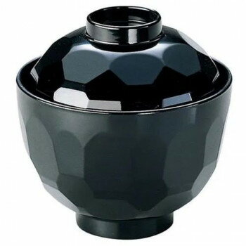 福井クラフト　無地亀甲小吸椀(蓋親)　黒 35000000