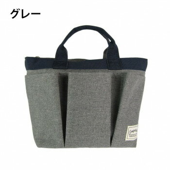 Handbag Type - 優美社　4069-00　Cacha Cacha （カチャカチャ） スリーポケット　ランチバッグ グレー 鞄 かばん | 関連単語 小さめ 自立 出張 肩掛け ファスナー付き キャンバス レディース メンズ 通勤 リュック 大容量 軽量 トート ショルダー 防水 ビジネス ナイロン 学生