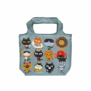 Tote Bag Type - 糸井忠晴 エコバッグ 〜Mサイズ〜 ニャンフレンド IT-01064 鞄 かばん | 関連単語 小さめ 自立 出張 肩掛け ファスナー付き キャンバス レディース メンズ 通勤 リュック 大容量 軽量 トート ショルダー 防水 ビジネス ナイロン 学生 2way 黒 旅行 マザーズバッグ