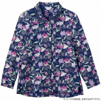 にんき 人気 おすすめ 定番 冬 春 孫 冬 新生活 ギフト 寒さ 対策 プレゼント ケアファッション ワンタッチテープ後ろ長めブラウス(婦人) ネイビー M 82058111