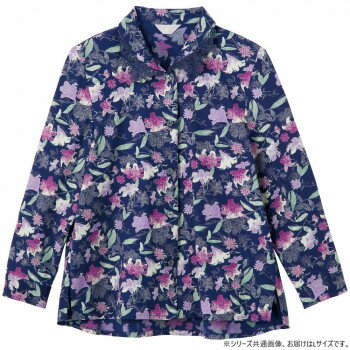 にんき 人気 おすすめ 定番 冬 春 孫 冬 新生活 ギフト 寒さ 対策 プレゼント ケアファッション ワンタッチテープ後ろ長めブラウス(婦人) ネイビー L 82058112