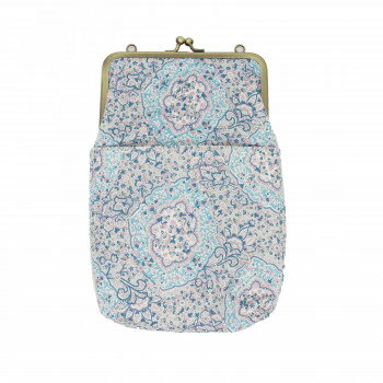 Ripple×LIBERTY がま口2WAY ショルダーバッグ ペイズリー ブルー GA29-LI009