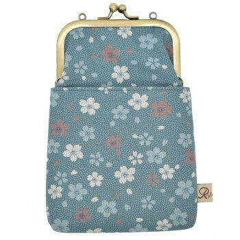 大西賢製販 Ripple がま口2WAY スマホショルダー 桜 ブルー GA22-A032 PC パソコン スマホ タブレット ..