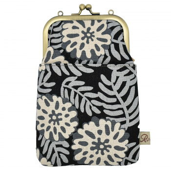 大西賢製販 Ripple がま口2WAY スマホショルダー 北欧風花柄 グレー GA22-A035 PC パソコン スマホ タ..