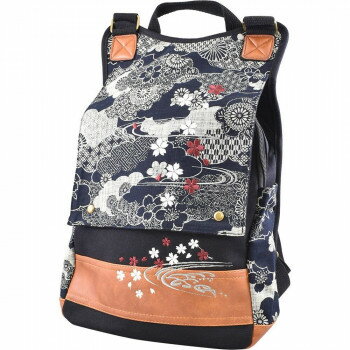 大西賢製販 Ripple 帆布×合皮 刺繍リュック 雲取り B47-HGR02