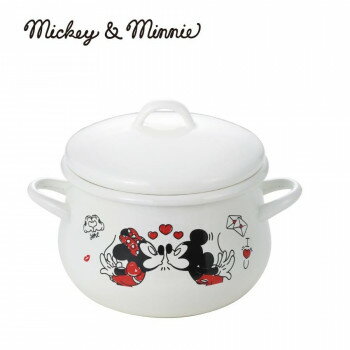 豊琺瑯 ディズニーミッキー＆ミニー　ホーロー両手鍋16cm MMJ-04 キャラクター グッズ アイディア 雑貨..