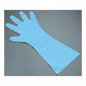 エンボス手袋 五本絞リ ロング50 ブルー M (1袋50枚入) STB7902