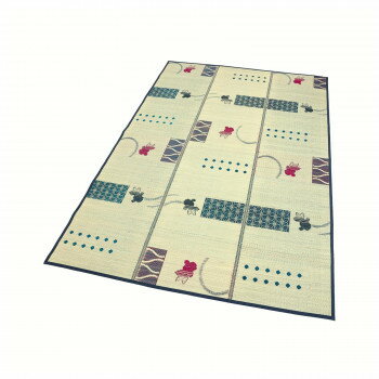 にんき 人気 おすすめ 定番 冬 春 孫 冬 新生活 ギフト 寒さ 対策 プレゼント 大島屋 い草ラグ 金魚涼み ブルー 180x240cm(3.0)