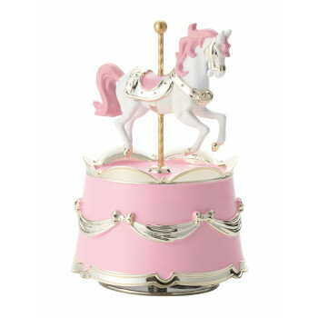 イシグロ オルゴール 木馬 ピンク×ゴールド 12207