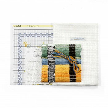 オノエ・メグミ Mimosa Collection クロスステッチ刺しゅうキット クッション ミモザのリース 6064 寝..