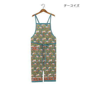 エプロン カリーノブロックプリント ターコイズ 11725900229 調理 料理 キッチン | 関連単語 抜き型 製..