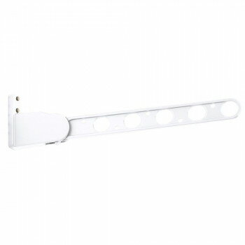 ベランダの出入り口など窓側の壁に取り付けて使うことができる物干し掛けです。音止めスペーサーで、風の強い日や操作時の不快な金属音を大幅にカットしています。サイズ幅56×奥行750×高さ180mm個装サイズ：77×9×20cm重量約3320g/...