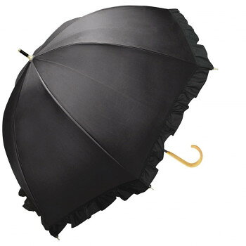 Umbrella - 中谷 傘 UVフレンチフリルドーム ブラック Parasol 長傘 915-063 衣装 長袖 半袖 ズボン パンツ 帽子 | 関連単語 おしゃれ キュート シンプル モノトーン カラフル 花柄 ドット柄 ボーダー柄 動物柄 キャラクター柄 ポップ キッズデザイン おうちコーデ