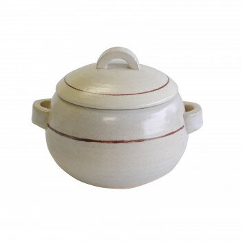 M4779 ごはん鍋 炊飯鍋 3合炊 ラインホワイト 萬古焼 調理 料理 キッチン | 関連単語 便利 時短 鍋 揚..