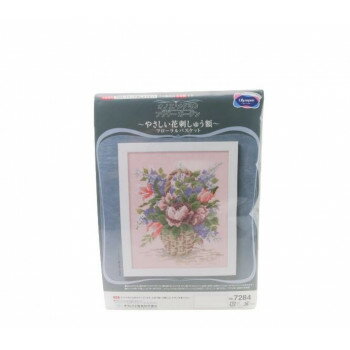 ししゅうキット　7284(ピンク)　やさしい花刺しゅう額　フローラルバスケット 家具 収納 ラック | 関連..