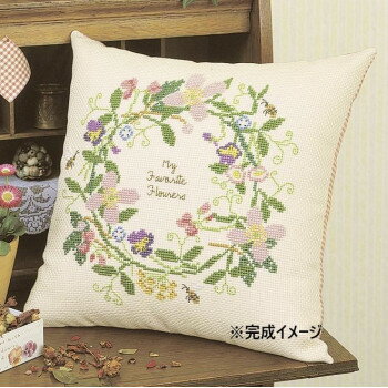 ししゅうキット　5971(ベージュ)　クッション　フラワーリース 寝具 布団 ベッド 冬用 夏用 | 関連単語..