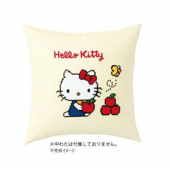 オリムパス 6038 ししゅうキット　クッション　ハローキティリンゴ＆ちょうちょ 寝具 布団 ベッド 冬用..