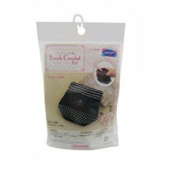 オリムパス　エミーグランデで編む　ビーズクロッシェキット　お花のポーチ(黒)　EG-109 鞄 かばん | ..