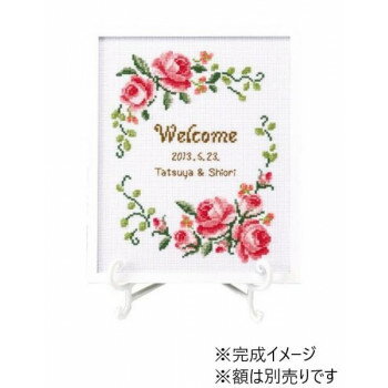 オリムパス　クロスステッチ　ししゅうキット　ローズウェルカムボード　7428　グレイスフルローズ