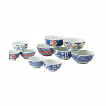 西海陶器染錦文様梅型親子鉢揃310...