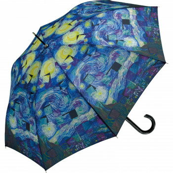 名画モザイクアートシリーズ〜木製ジャンプ傘〜 ゴッホ「星月夜」 AM-02603 スポーツ アウトドア 野外 屋外 BBQ | 関連単語 おしゃれ アイデア商品...