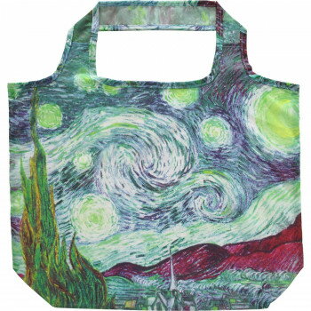 名画エコバッグ 〜Lサイズ〜 ゴッホ「星月夜」 AE-01118 鞄 かばん | 関連単語 小さめ 自立 出張 肩掛け ファスナー付き キャンバス レディース メンズ 通勤 リュック 大容量 軽量 トート ショルダー 防水 ビジネス ナイロン 学生 2way 黒 旅行 マザーズバッグ(4)