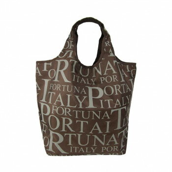 優美社　1566-01 （ポルタ フォルチューナ） 英字総柄コンパクトショッピングバッグ ブラウン 鞄 かばん | 関連単語 ショルダー 防水 ビジネス ナイロン 学生 2way 黒 旅行 マザーズバッグ 斜めがけ かわいい 高校生 ハンドバッグ ブランド 韓国 A4収納 小さめ