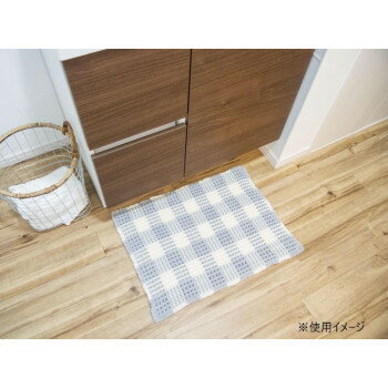 創造生活館のAg+抗菌ワッフルバスマット　40×60cm グレー 風呂 トイレ 台所 キッチン | 関連単語 シャンプー ボディソープ 石鹸ラック 歯ブラシ立て 洗顔フォーム バスマット トイレマット キッチンペーパー ステンレスラック キッチンワゴン キッチンマット キッチン収納｜アングル2