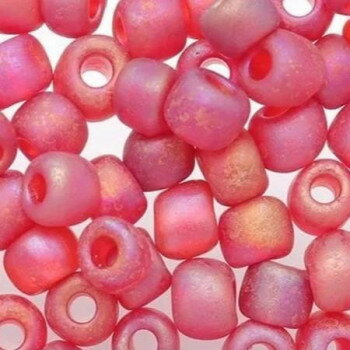 大袋 ガラスビーズ 艶消しタイプ ディープレッド 約100ヶ PS648-100