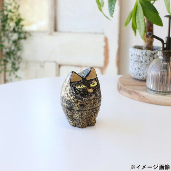 人気 おすすめ 定番 冬 新生活 ギフト 寒さ 対策 プレゼント ペーパーマッシュBOX 立ちネコ ブラックxゴールド 32525811454