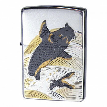 ZIPPO 電鋳板 跳ね鯉