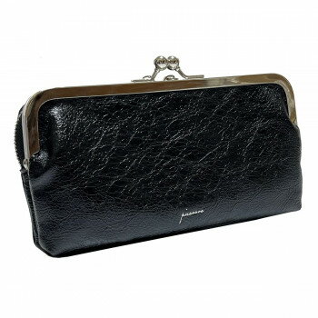 DAICO Pisoraro(ピソラロ) クラック がま口横型ポシェット ブラック PR220