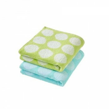 スマイルドットミニバスタオル2色組 2色組BL×GR ZGTF-4601-2B タオル | 関連単語 吸水 柔らかい 厚手 ..