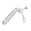 ELPA(エルパ) 耐雷サージ LEDランプ スイッチ付タップ(横差し) 1m 6個口 ホワイト WLS-LY610MB(W)
