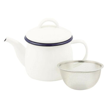 ホーローティーポット(茶こし付)580mL(ホワイト) HB-4414おすすめ 送料無料 誕生日 便利雑貨 日用品