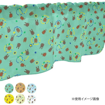 カフェカーテン カブトムシ クワガタ セミ 1000×450mm 緑・41373