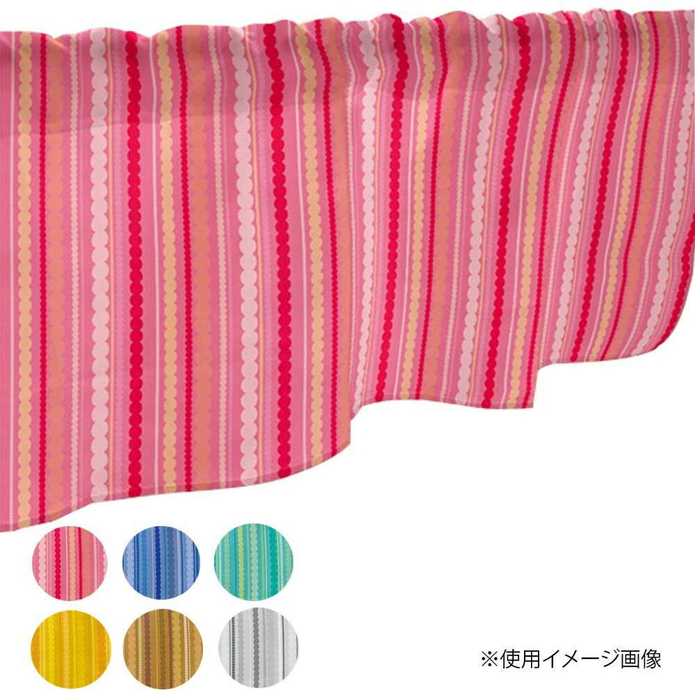 水玉のストライプ模様が可愛らしいデザインのカフェカーテンです。 生産国:日本 素材・材質:ポンジ 商品サイズ:W800×H450mm【青・40750】