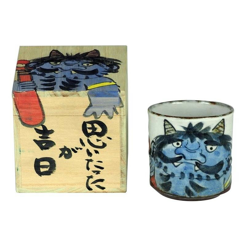 暮らし プレゼント 実用的 九谷焼 孝子作 色いろかっぷ 思い立ったが吉日 青 380cc N117-02 お祝い ギフト 人気 ブランド お洒落