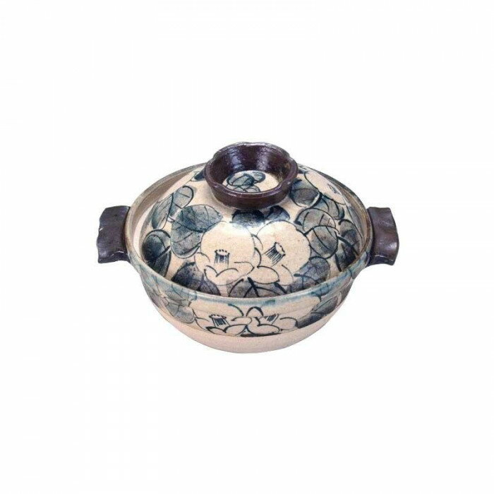 かわいい 雑貨 おしゃれ 6号土鍋 染付椿 N153-01 お得 な 送料無料 人気 おしゃれ